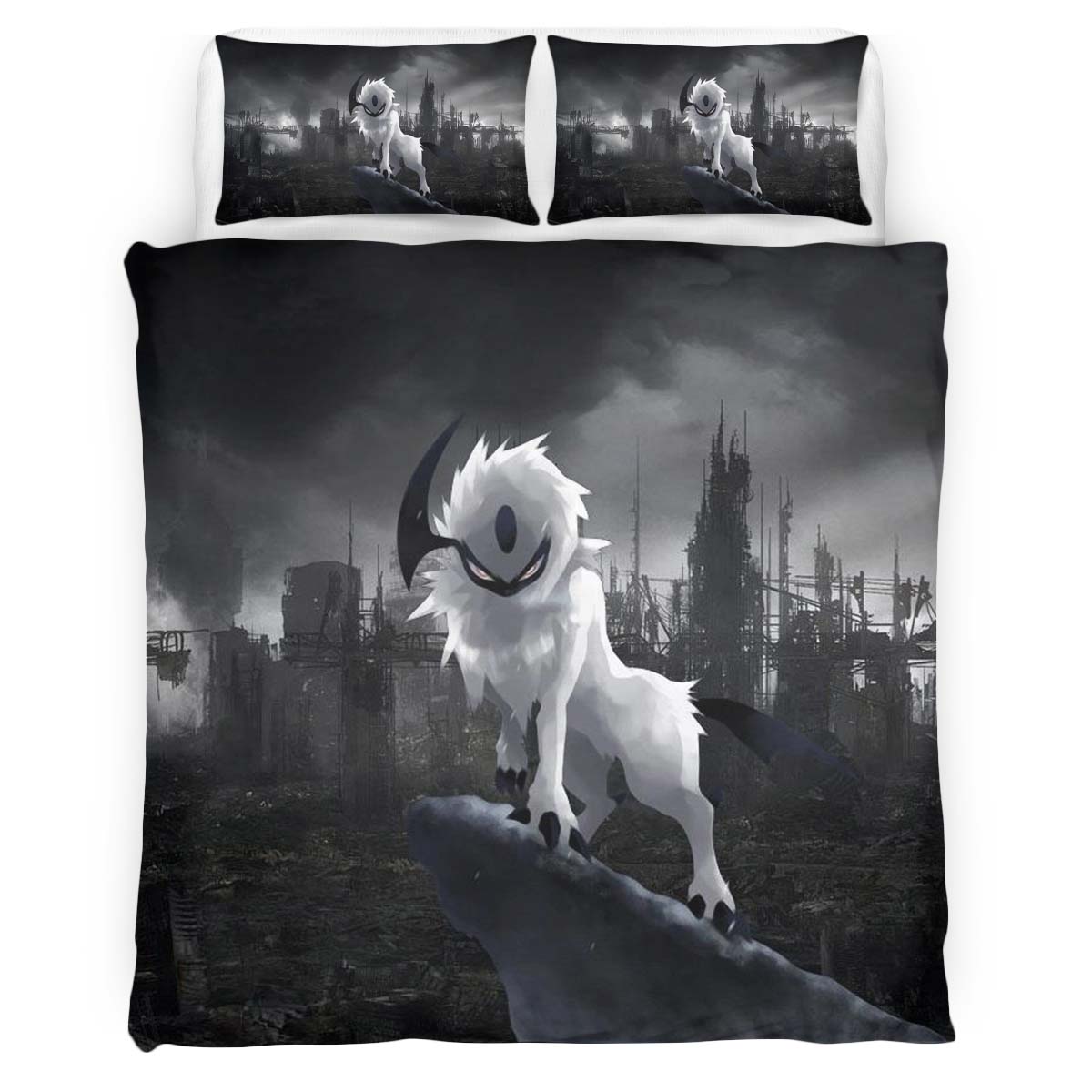 Absol Pokemon in Apocalypse Duvet Cover