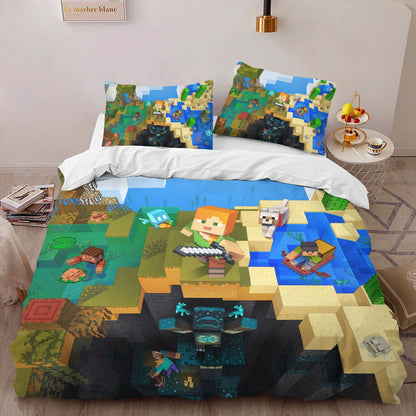 Alex in Minecraft world Duvet Cover 2
