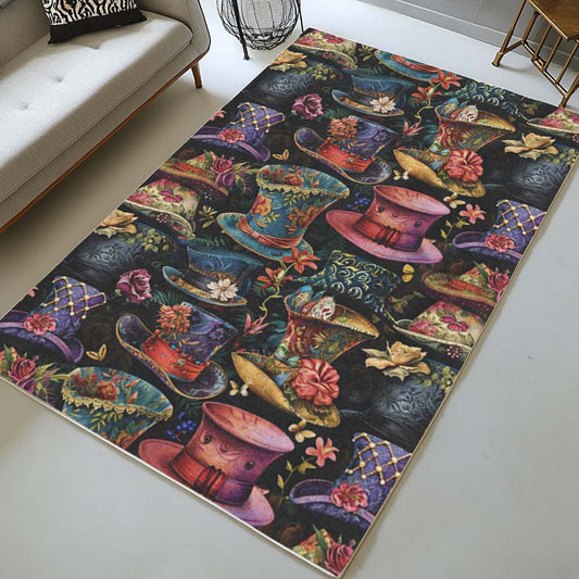 Alice in Wonderland Mad Hatter Hats Rug