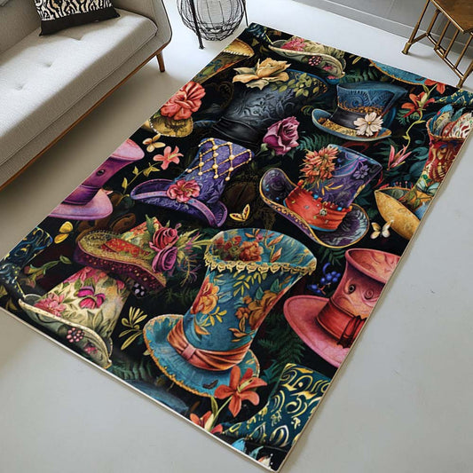 Alice in Wonderland Mad Hatter Hats 2 Rug