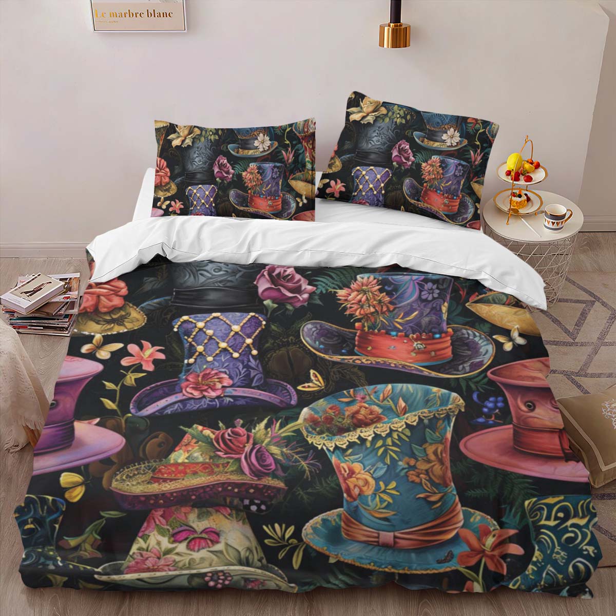 Alice in Wonderland Mad Hatter Hats 2 Duvet Cover 2