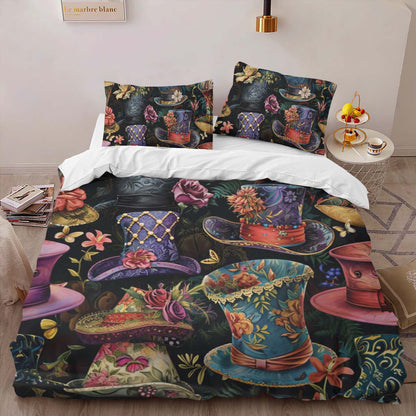 Alice in Wonderland Mad Hatter Hats 2 Duvet Cover 2