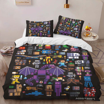 All Minecraft Characters Duvet Cover 2