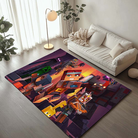 All Minecraft Characters in Nether Biome Fight Rug