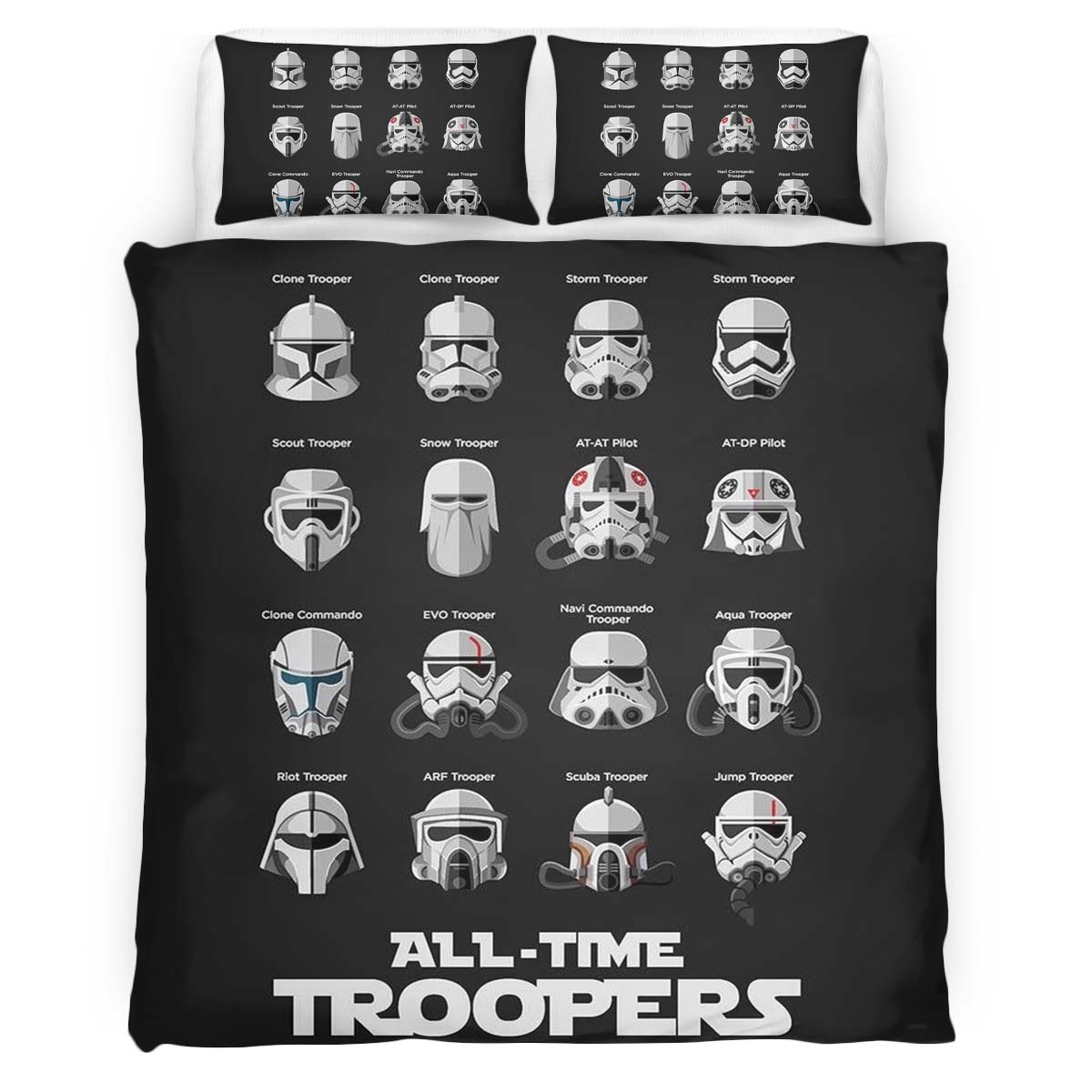 All Time Troopers Helmet Star Wars Duvet Cover