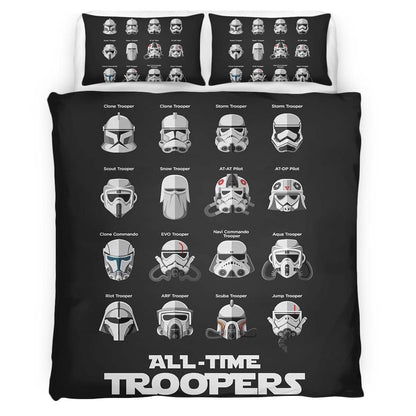 All Time Troopers Helmet Star Wars Duvet Cover