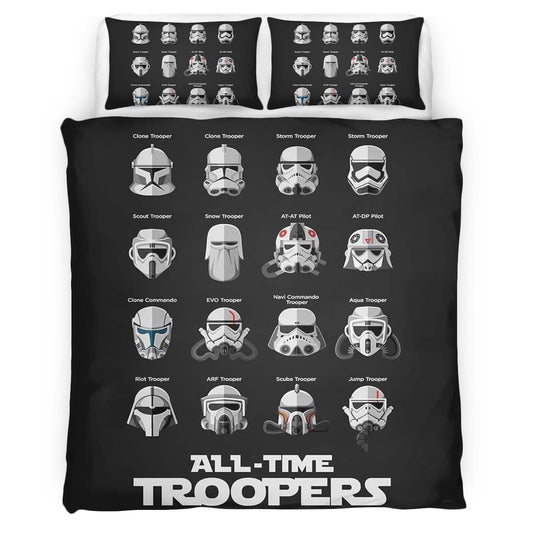 All Time Troopers Helmet Star Wars Duvet Cover