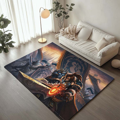 Anduin Wrynn The Alliance Army World of Warcraft WOW Fight Rug