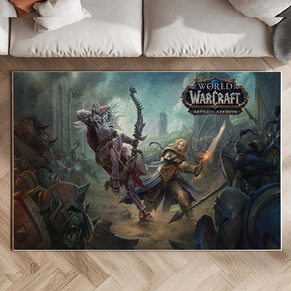 Anduin Wrynn The Alliance Sylvanas Windrunner Horde World of Warcraft Battle for Azeroth Rug 2