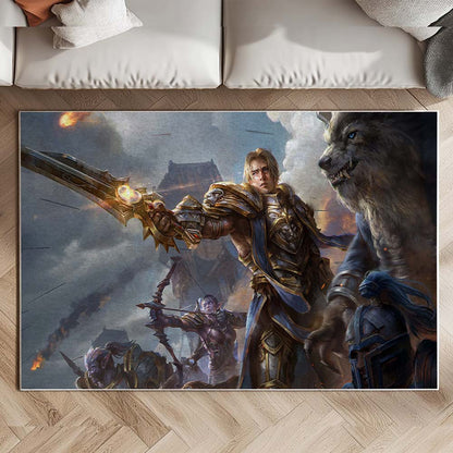Anduin Wrynn Wolf The Alliance Army World of Warcraft WOW Rug 2