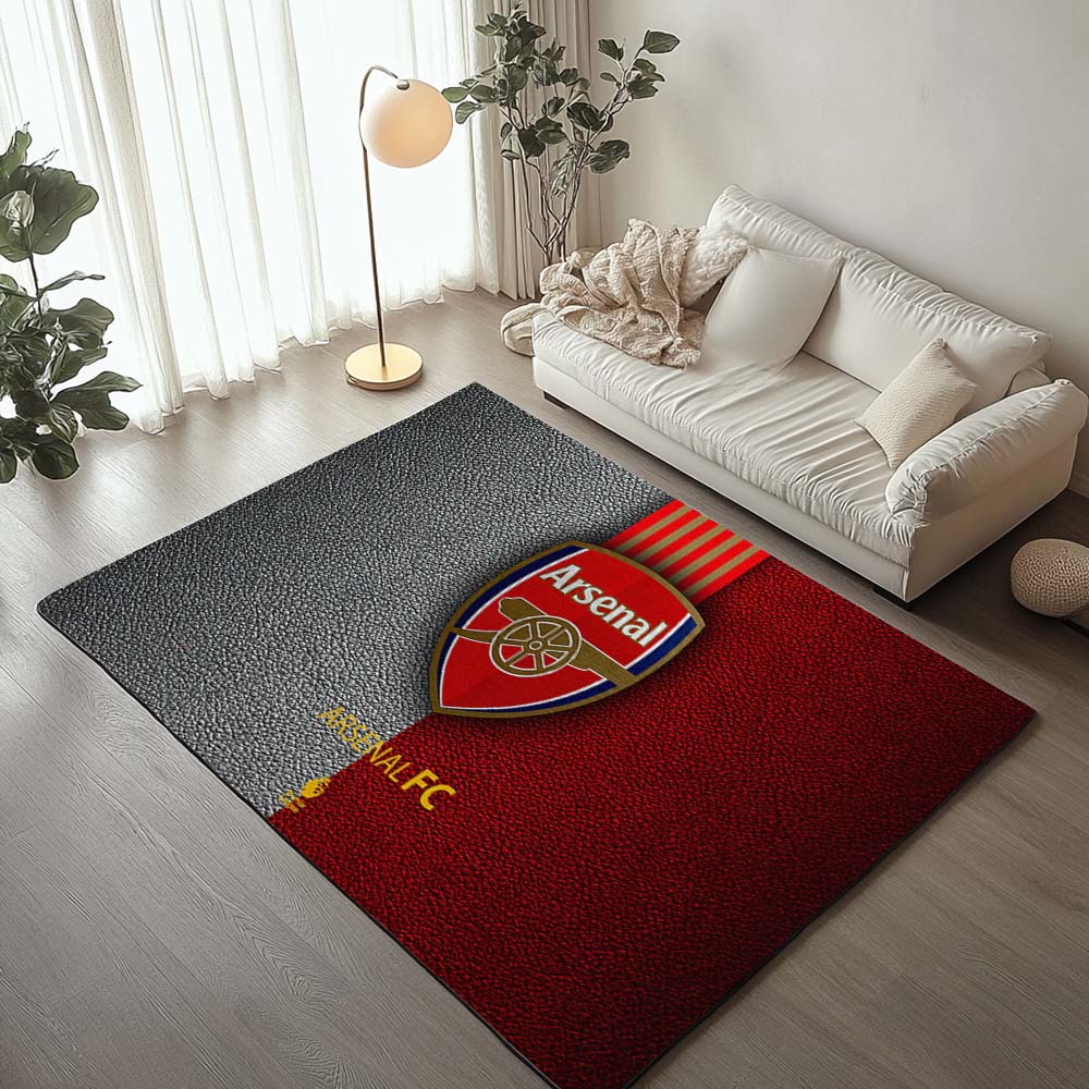 Arsenal FC Premier League Red Background Rug