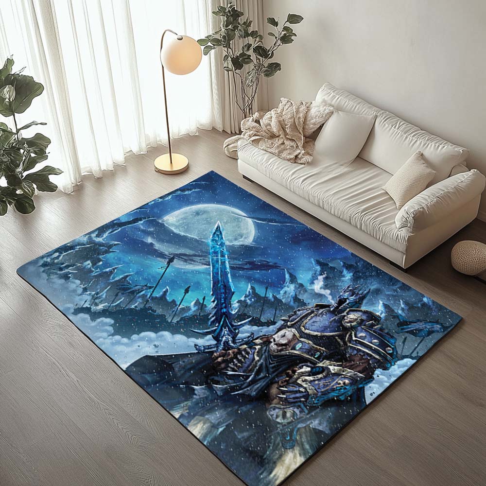 Arthas Menethil The Lich King With Frostmourne World of Warcraft WOW Rug