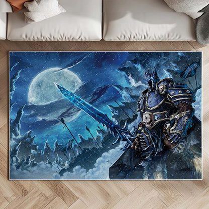 Arthas Menethil The Lich King With Frostmourne World of Warcraft WOW Rug 2