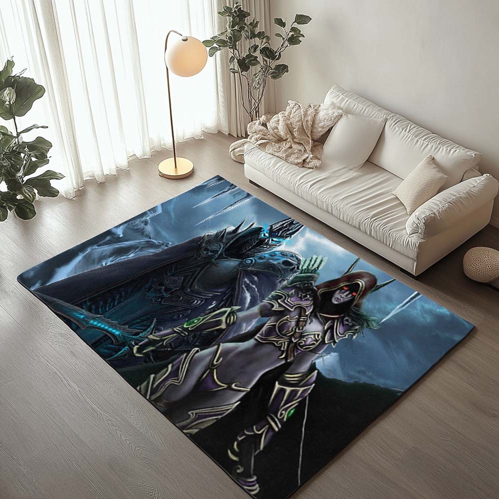 Arthas Menethil The Lich King and Sylvanas Windrunner World of Warcraft WOW Rug