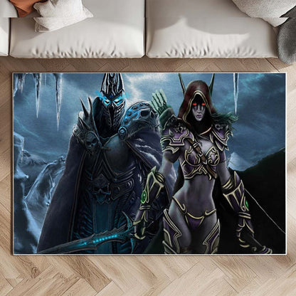 Arthas Menethil The Lich King and Sylvanas Windrunner World of Warcraft WOW Rug 2