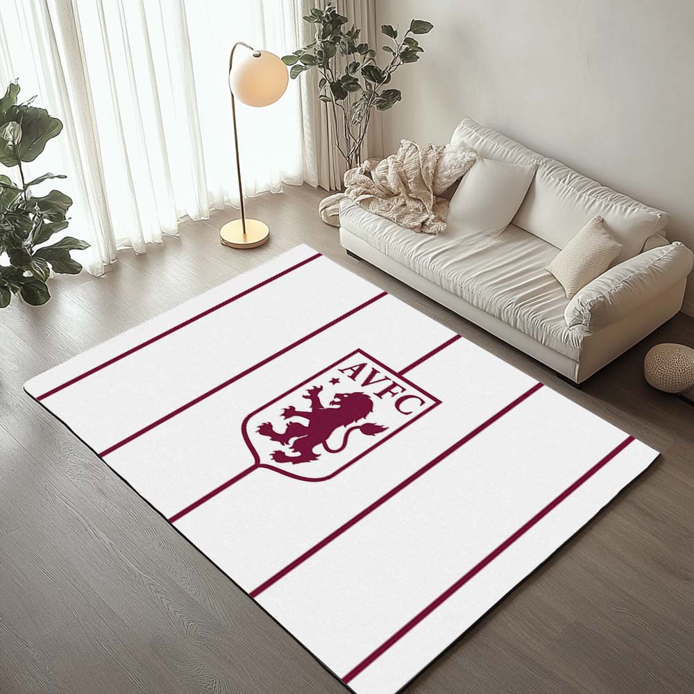 Aston Villa FC 1874 AVFC Football Club White Red Rug