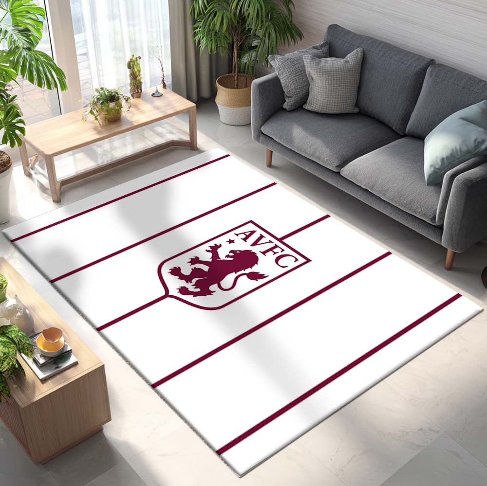 Aston Villa FC 1874 AVFC Football Club White Red Rug 2