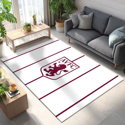 Aston Villa FC 1874 AVFC Football Club White Red Rug 2
