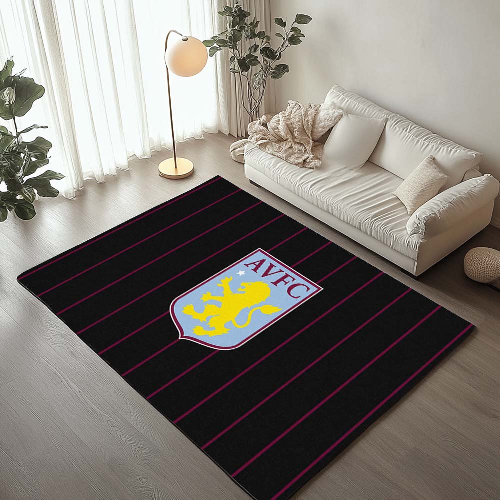 Aston Villa FC 1874 Football Club Black Red Rug