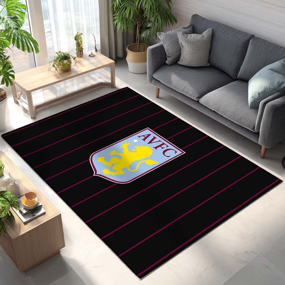 Aston Villa FC 1874 Football Club Black Red Rug 2