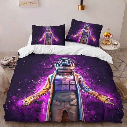 Astro Jack violet neon lights Fortnite Skin Duvet Cover 2