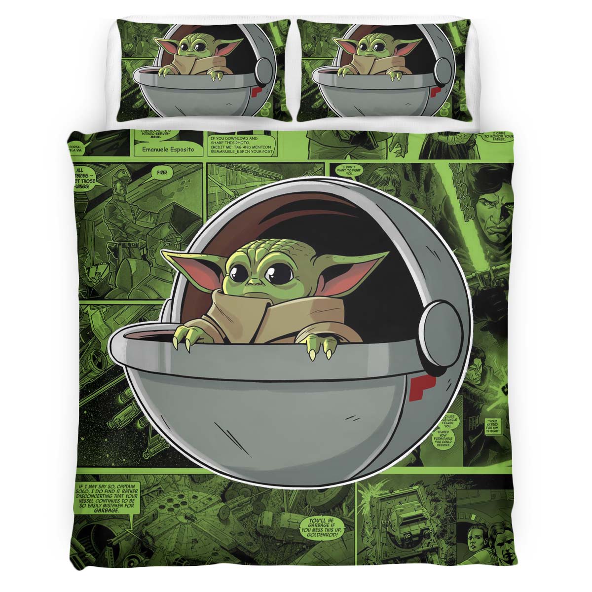 Baby Yoda Grogu Star Wars The Mandalorian Duvet Cover