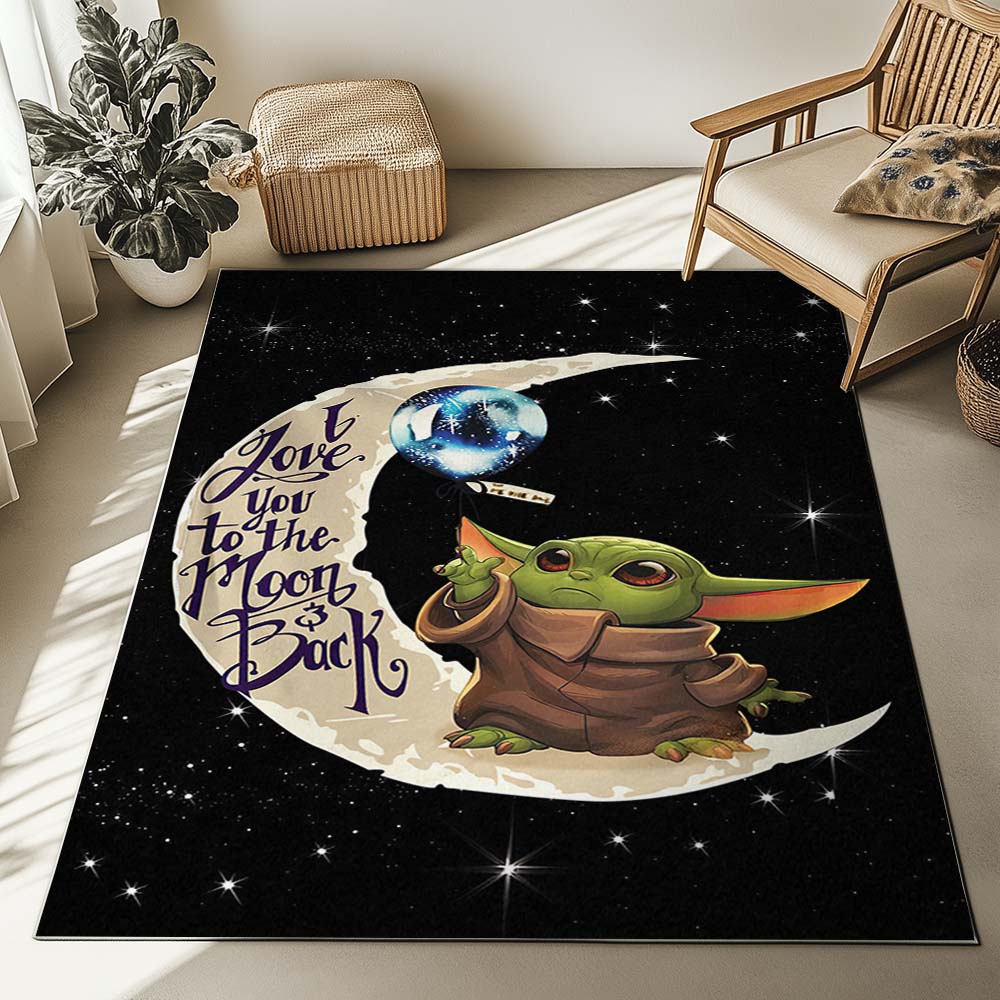 Baby Yoda I Love You To The Moon And back Rug