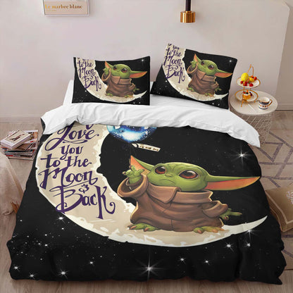 Baby Yoda I Love You To The Moon And back Duvet Cover 2