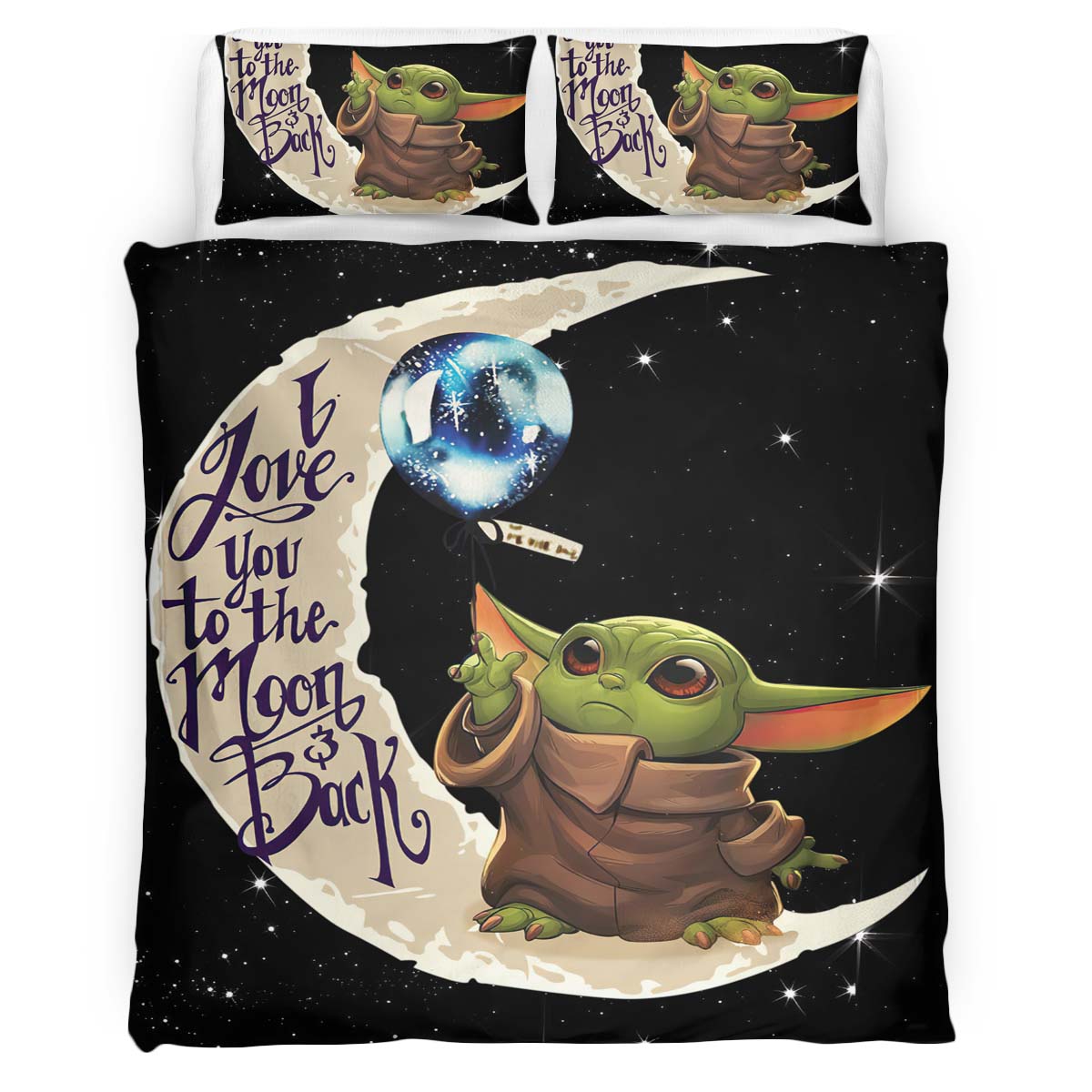 Baby Yoda I Love You To The Moon And back Duvet Cover