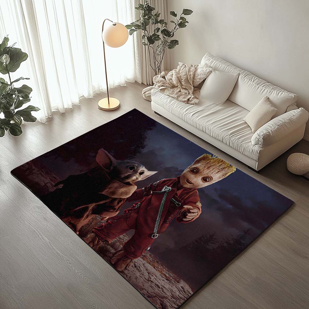 Baby Yoda and Groot Rug
