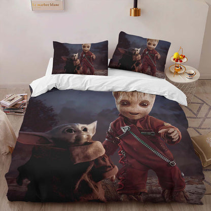 Baby Yoda and Groot Duvet Cover 2