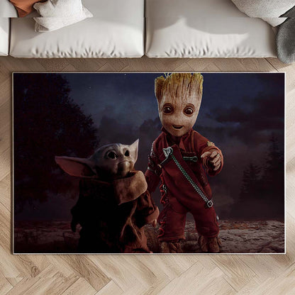 Baby Yoda and Groot Rug 2