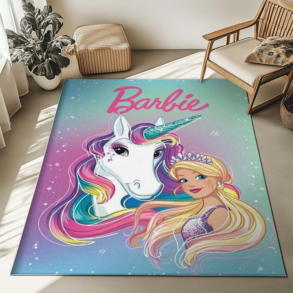 Barbie and Unicorn 2 Rug 2