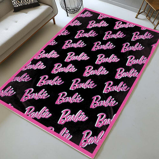 Barbie icon black pink Rug