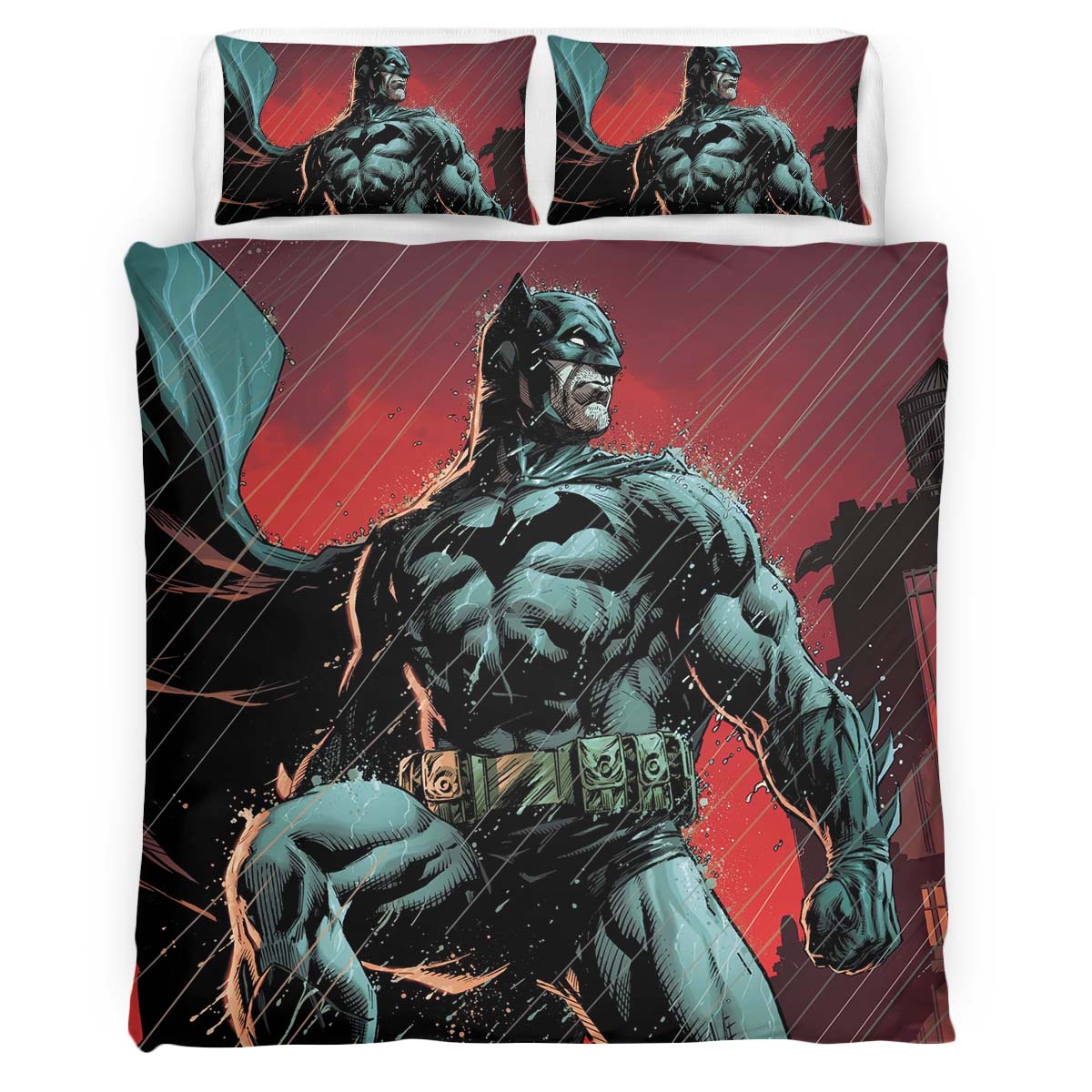 Batman Hero in dark night 03 Duvet Cover