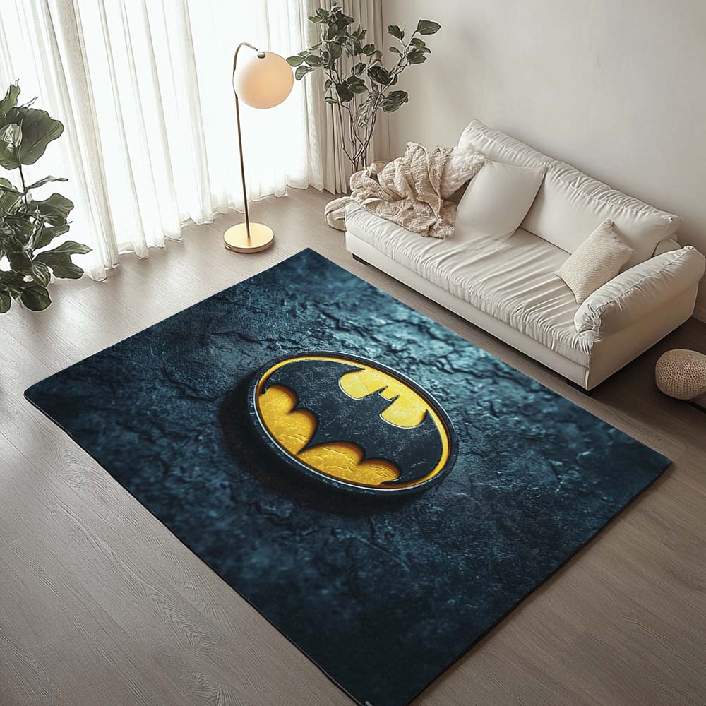 Batman Logo Classic Yellow Black Rug