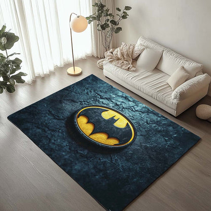 Batman Logo Classic Yellow Black Rug