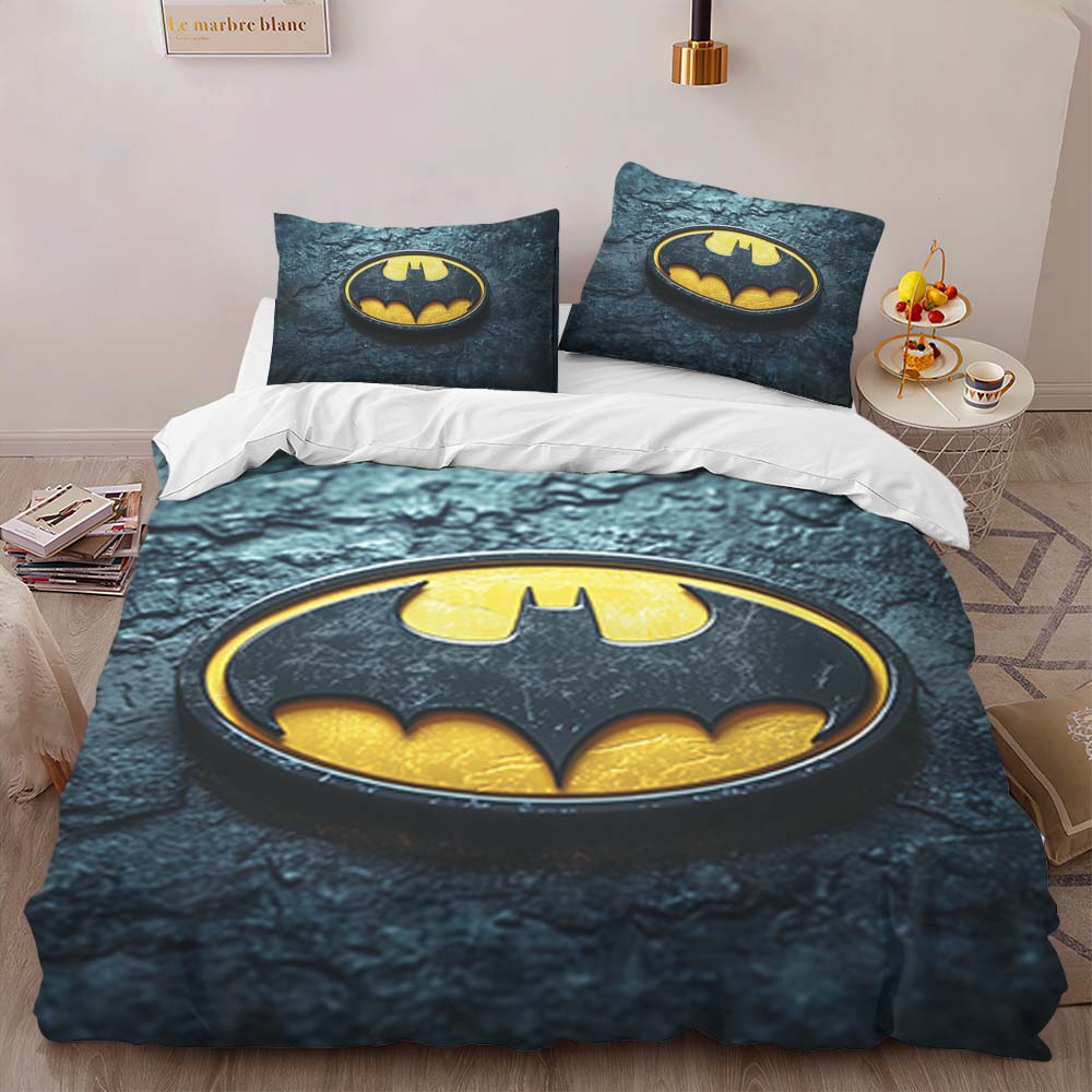 Batman Logo Classic Yellow Black Duvet Cover 2