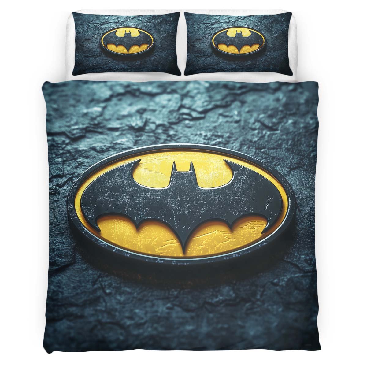 Batman Logo Classic Yellow Black Duvet Cover