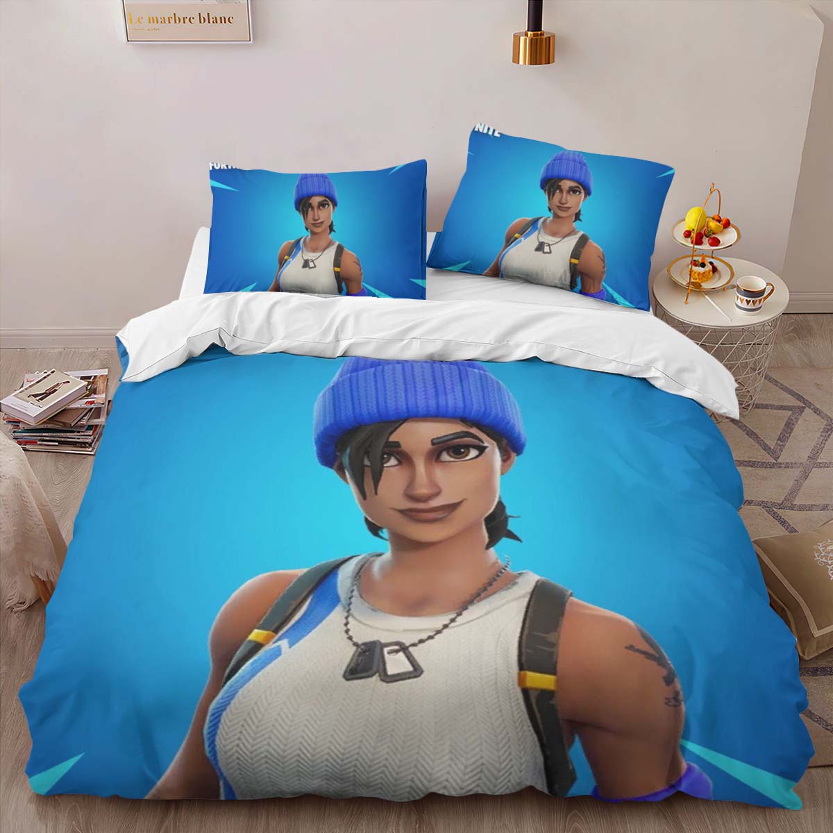 Blue Team Leader Skin Fortnite 3 Duvet Cover 2