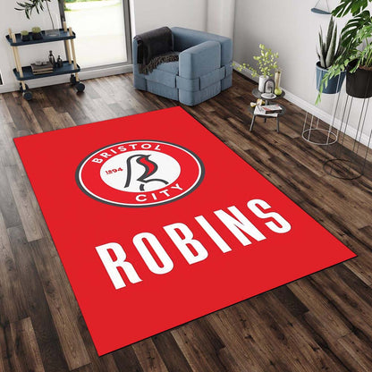 Bristol City FC EFL Championship Red Background 01 Rug
