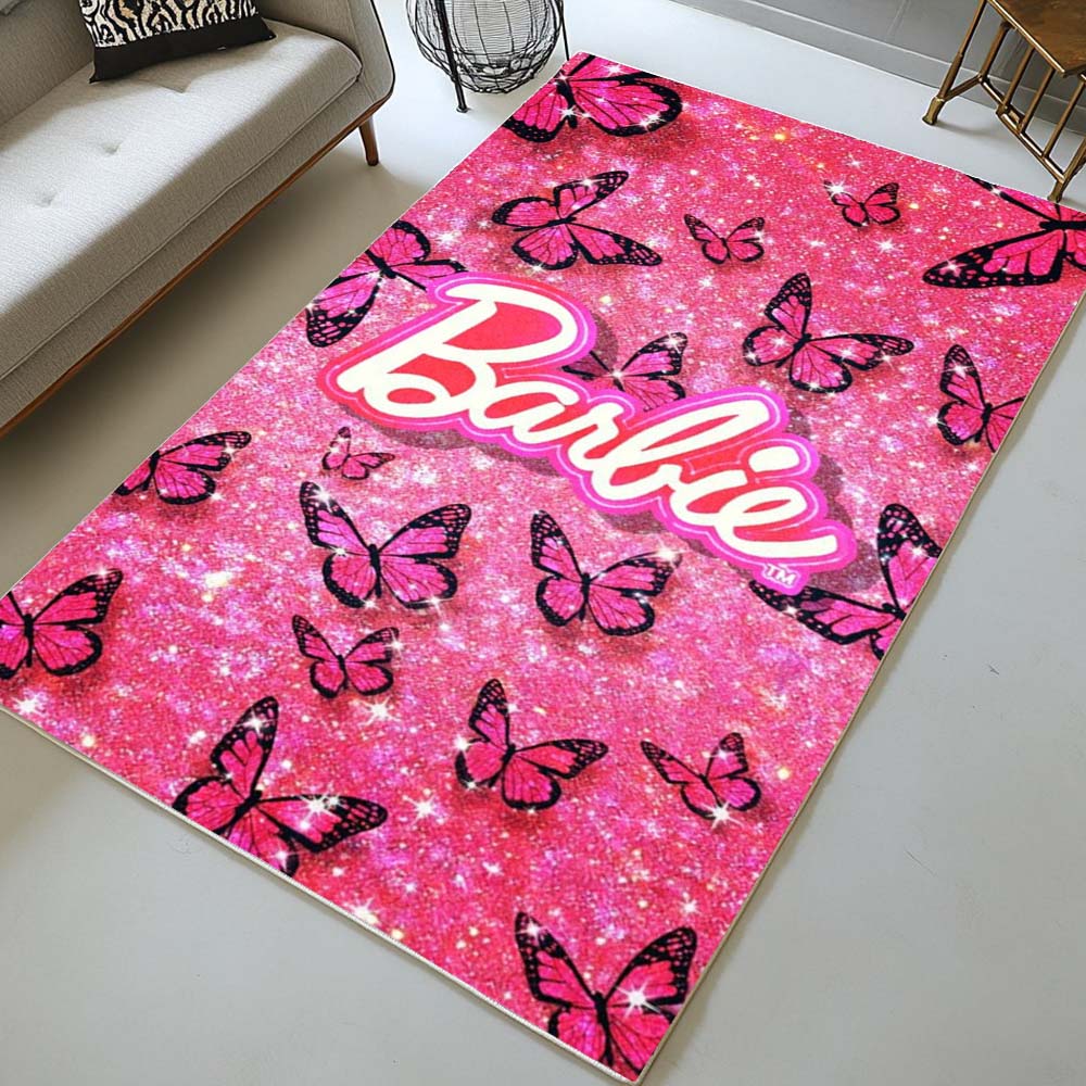 Butterflies Glittery Barbie Rug