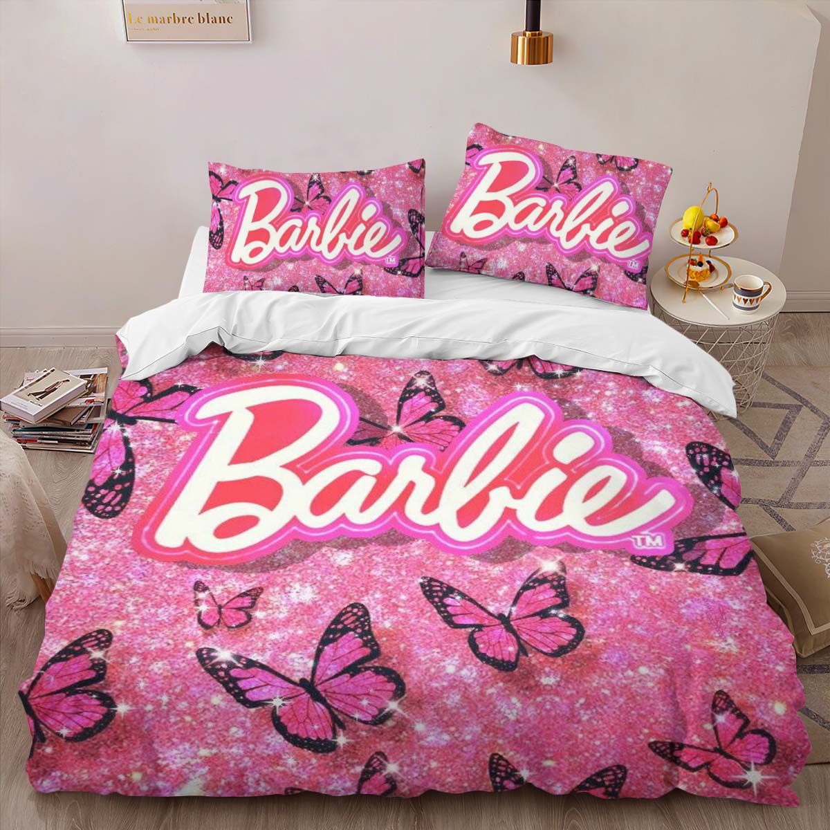 Butterflies Glittery Barbie Duvet Cover 2