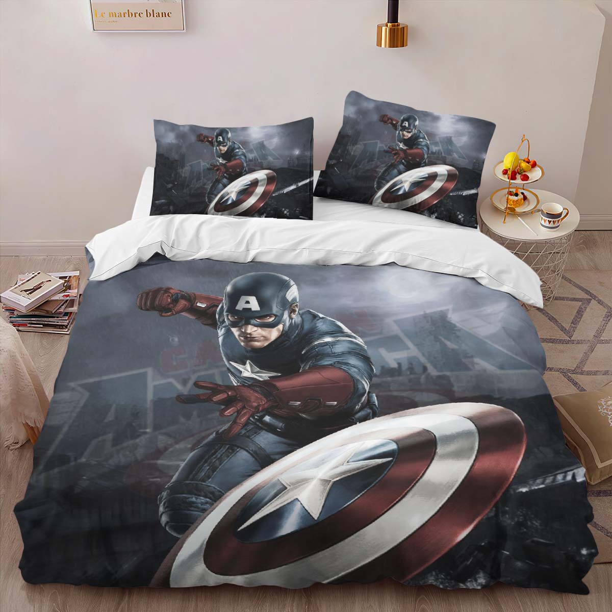 Captain America Marvel 02 Duvet Cover 2
