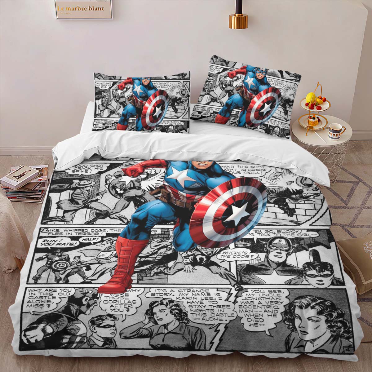 Captain America Marvel 09 Duvet Cover 2