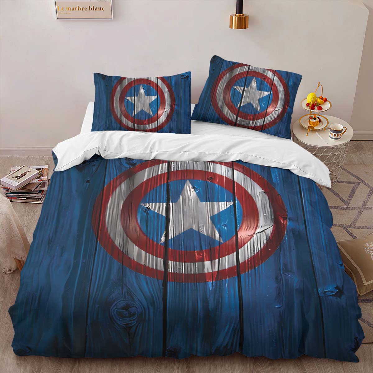 Captain America Shield 3 Duvet Cover 2