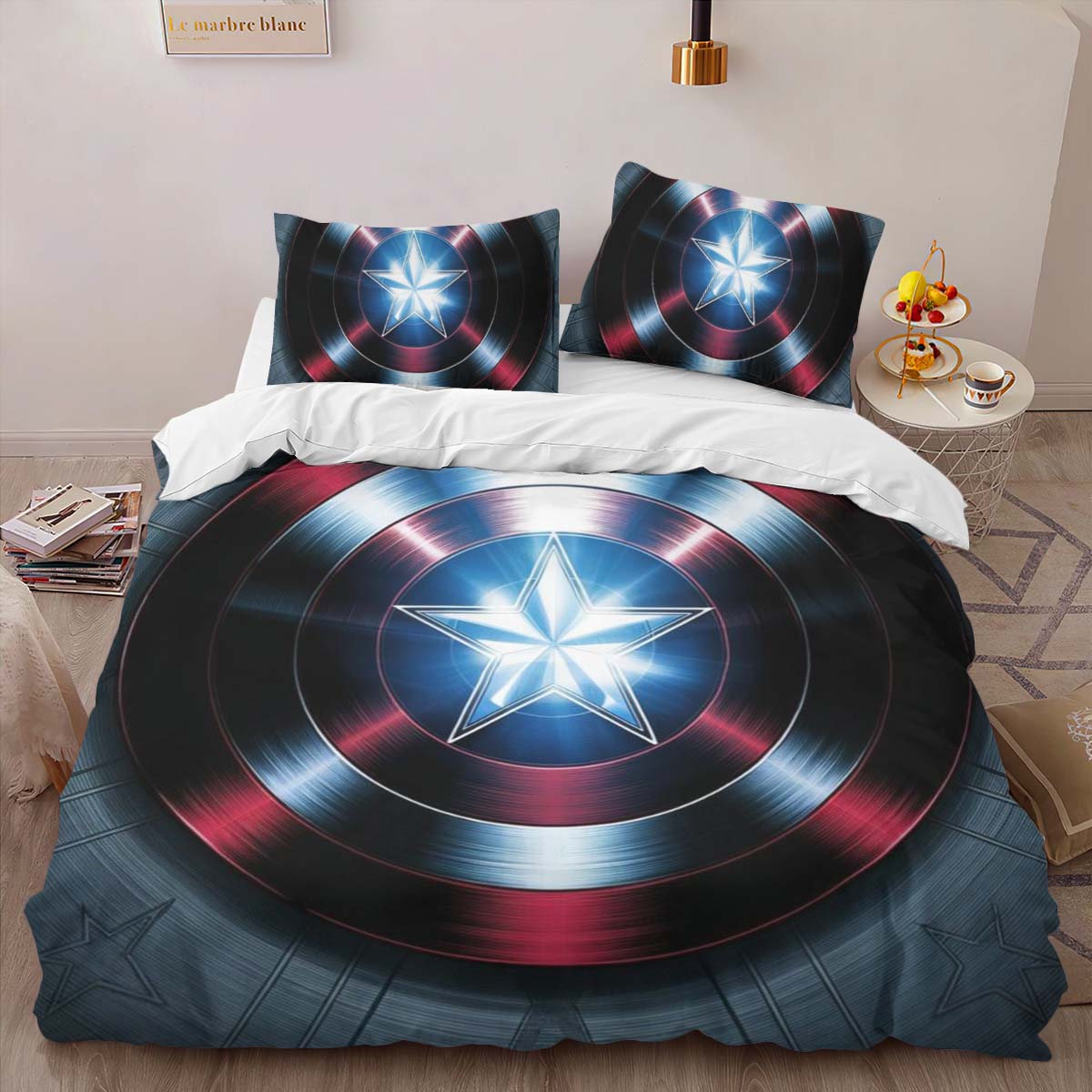 Captain America Shield 5 Duvet Cover 2