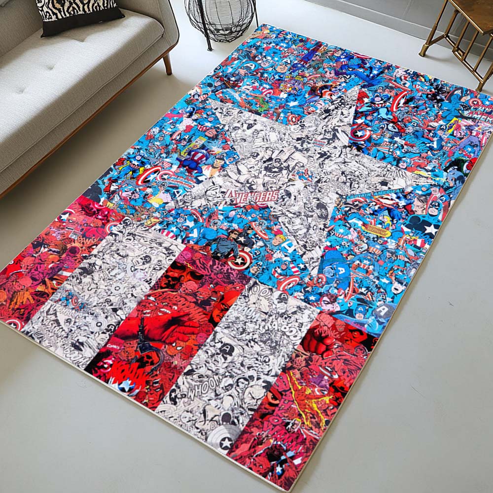 Captain America vs Red Skull Rug