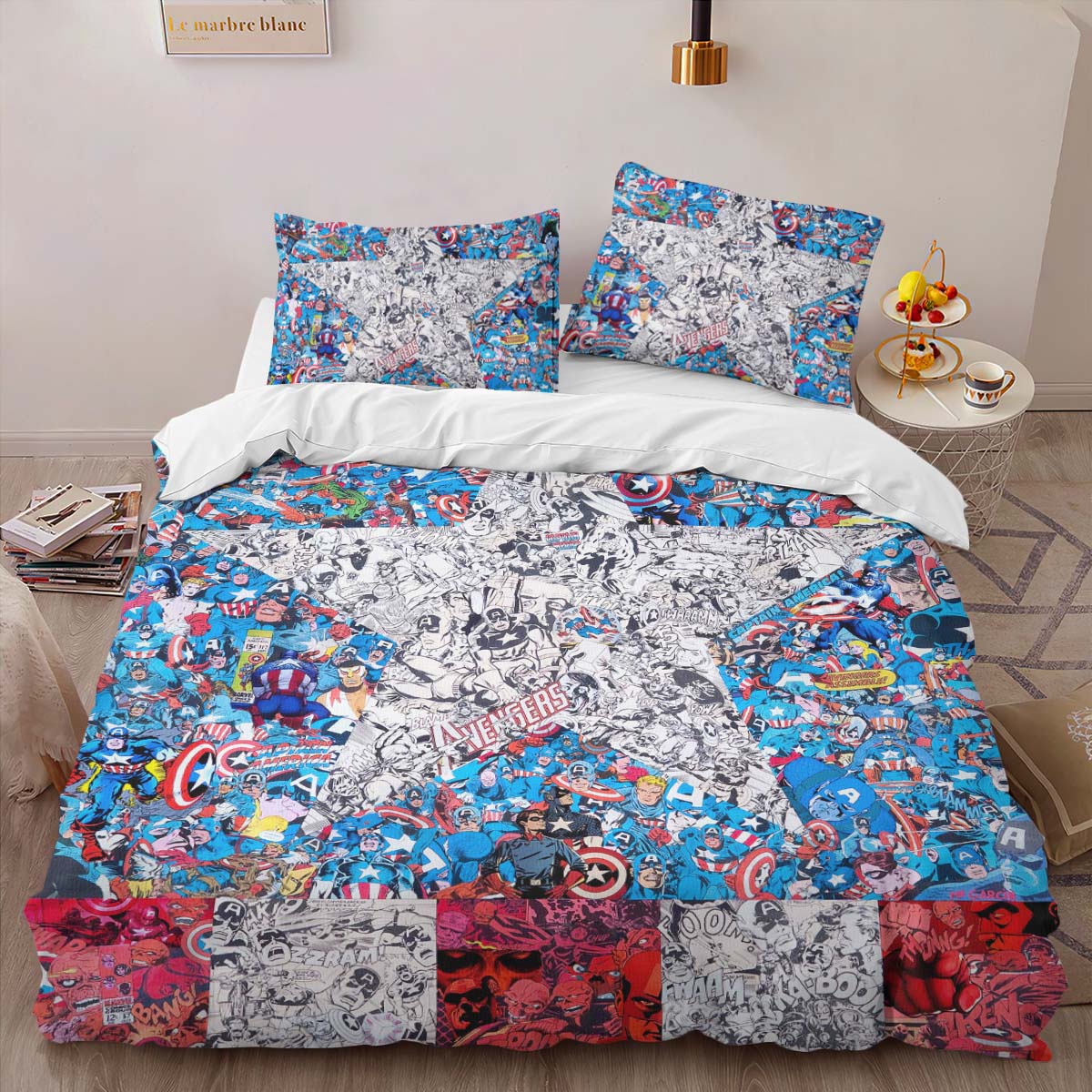 Captain America vs Red Skull Duvet Cover 2