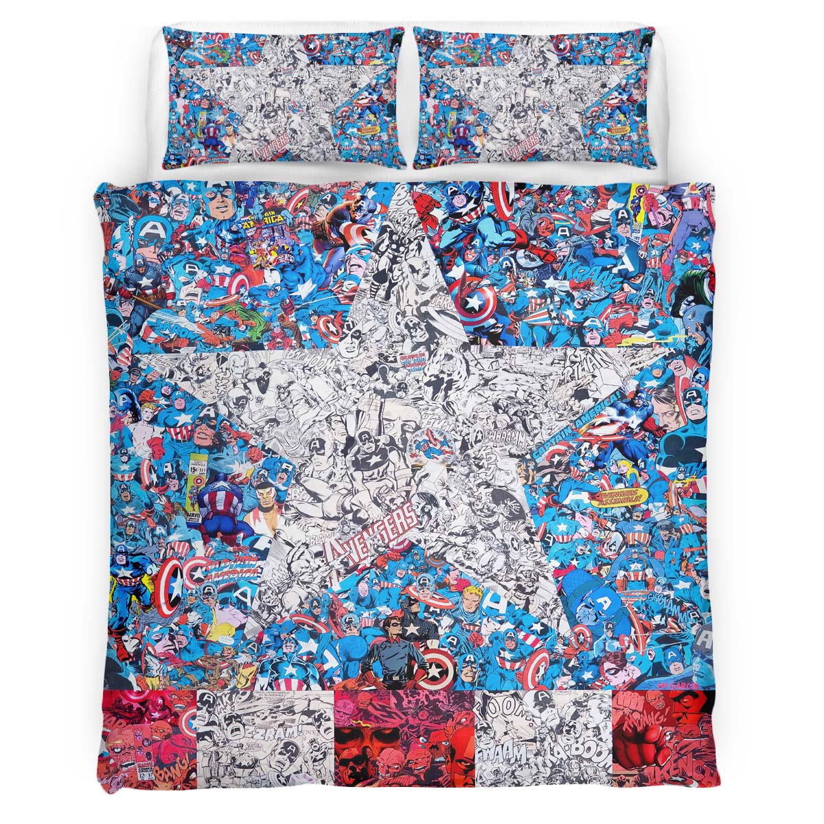 Captain America vs Red Skull Duvet Cover